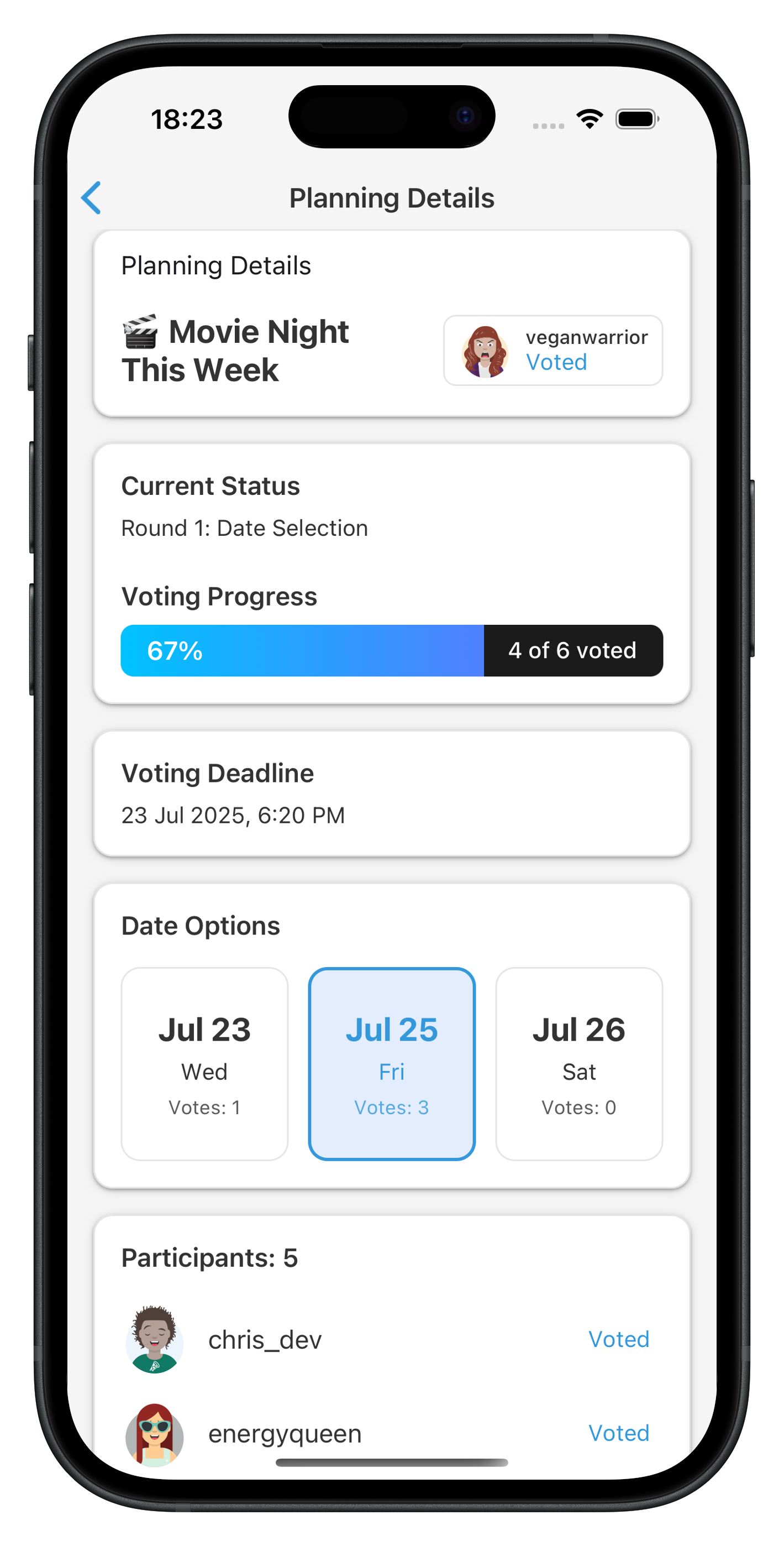 Planning Date Voting