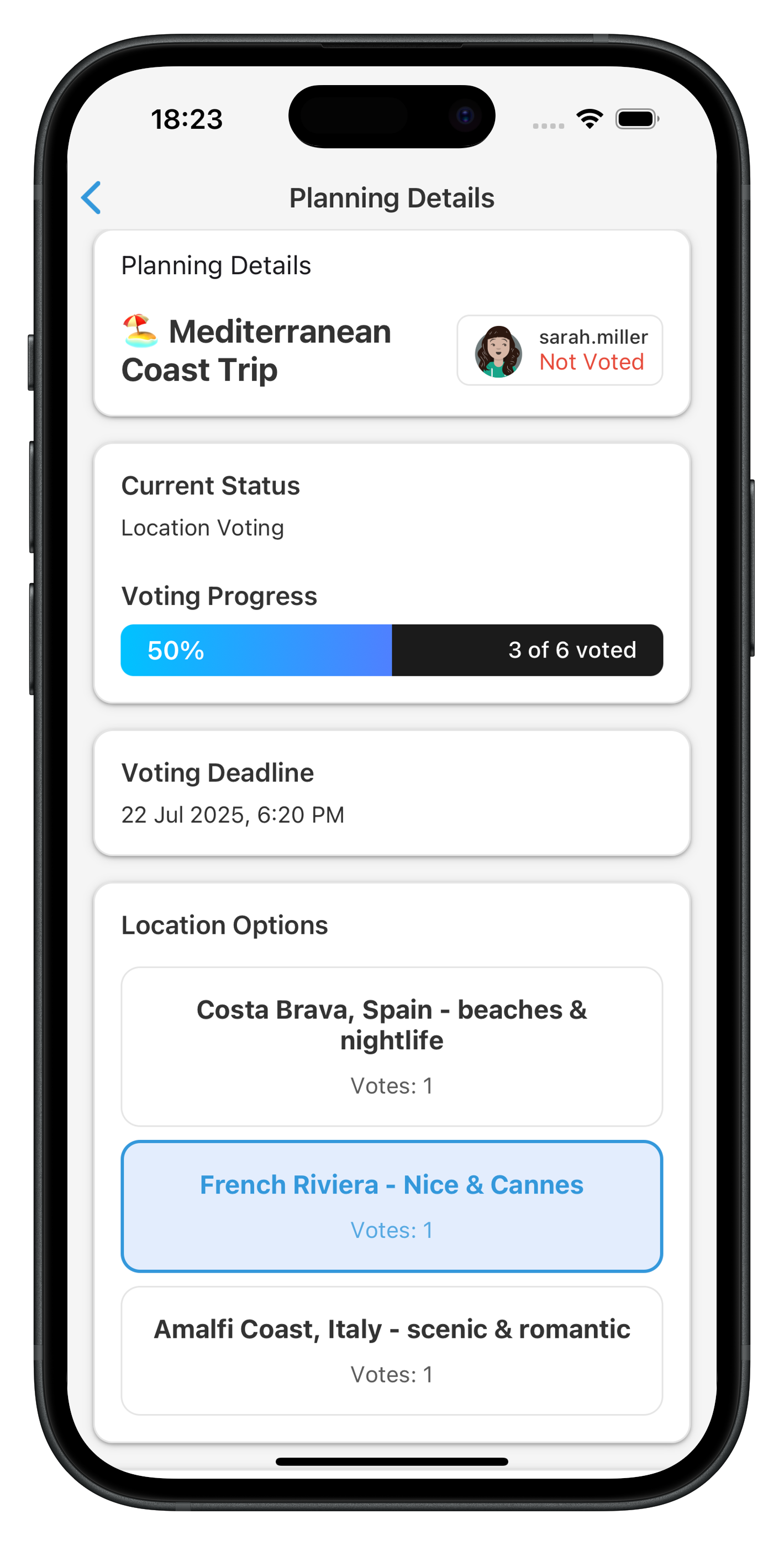 Planning Event Voting