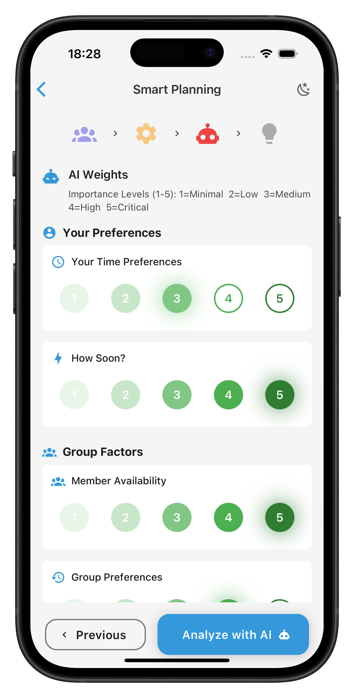 Smart Planning Weights